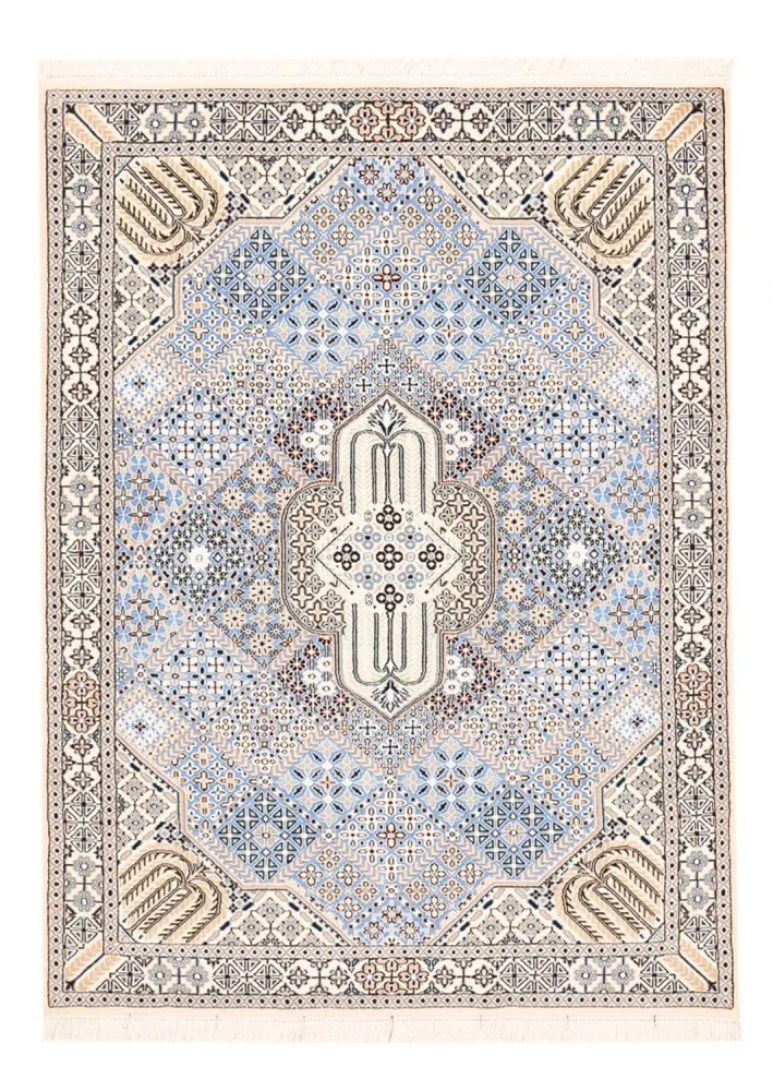 Tapete Persa - Nain - Royal - 195 x 137 cm - azul claro