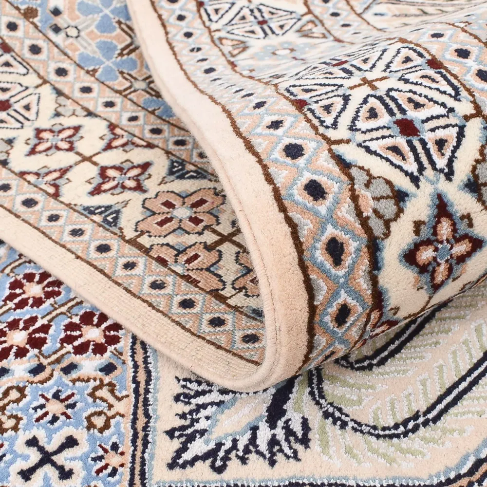 Tapete Persa - Nain - Royal - 195 x 137 cm - azul claro