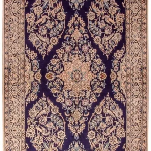 Tapete Persa - Nain - Royal - 204 x 130 cm - azul escuro