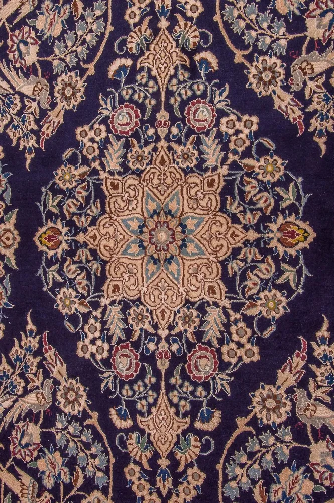 Tapete Persa - Nain - Royal - 204 x 130 cm - azul escuro