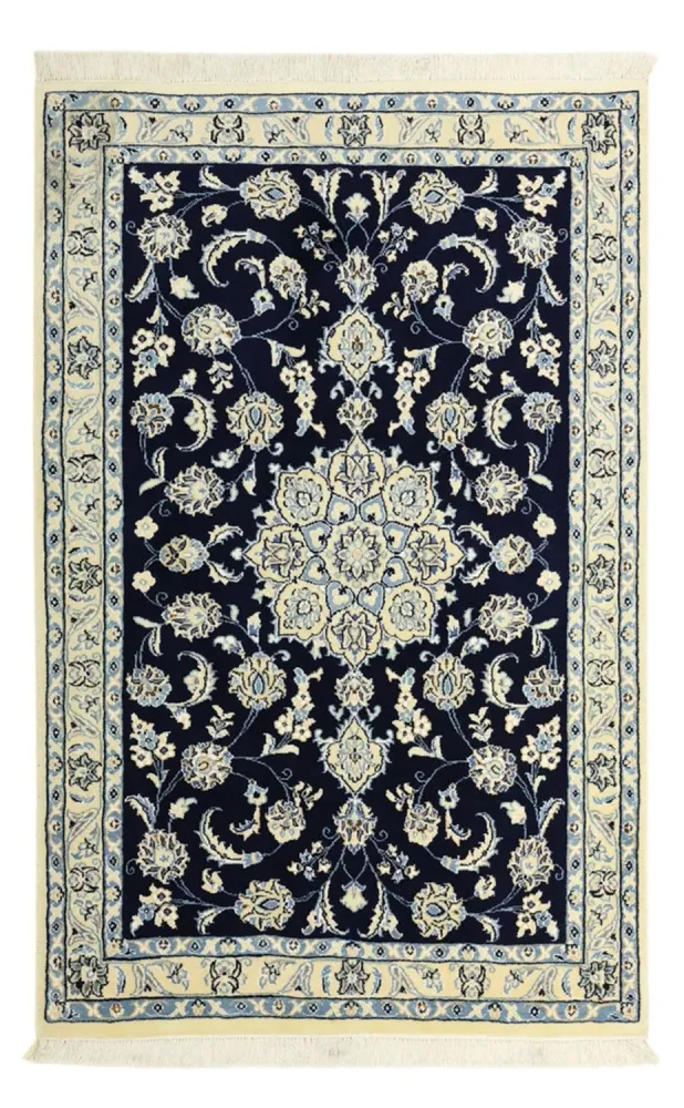 Tapete Persa - Nain - Royal - Real - 136 x 89 cm - azul escuro