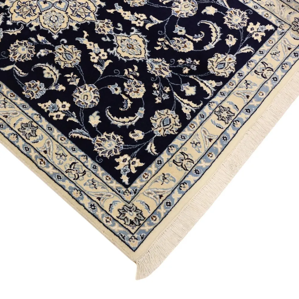 Tapete Persa - Nain - Royal - Real - 136 x 89 cm - azul escuro