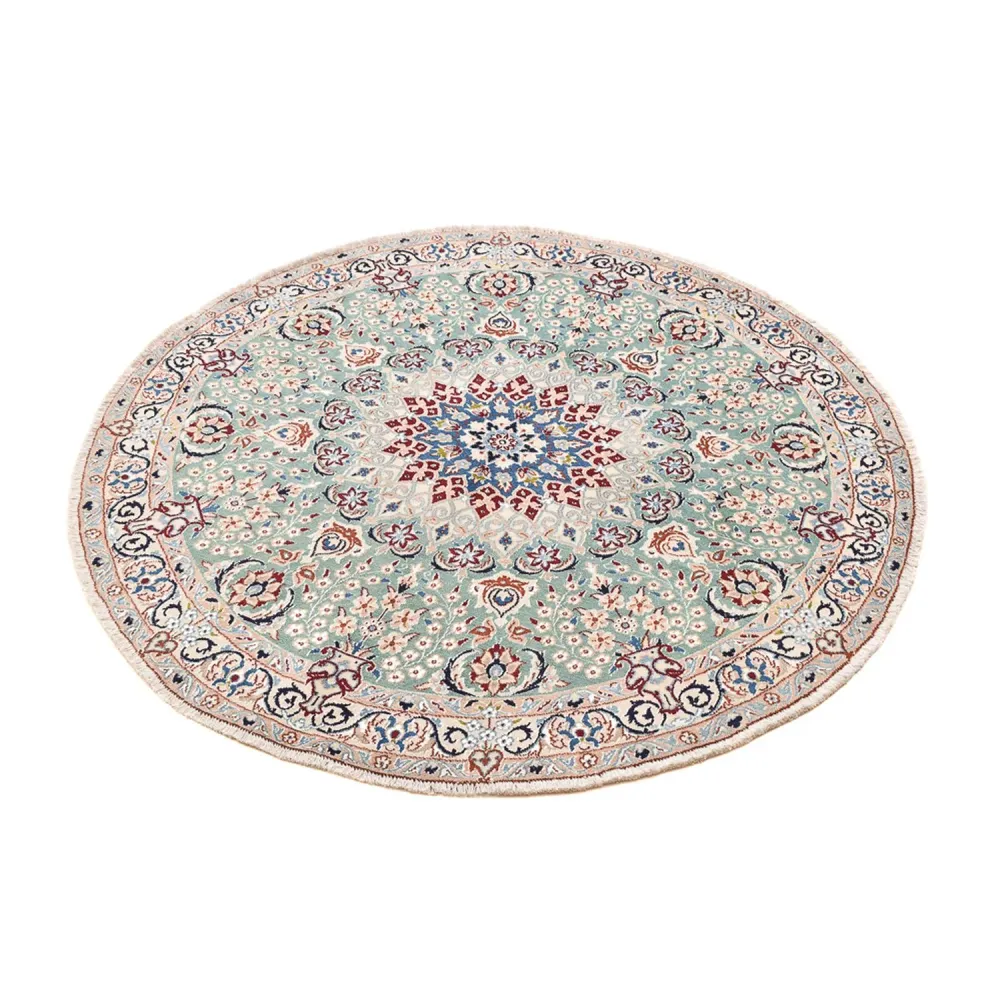 Tapete Persa - Nain - Royal ronda - 139 x 139 cm - verde claro