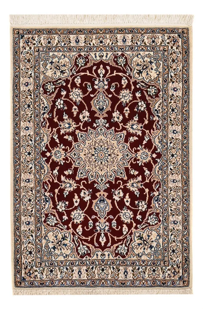 Tapete Persa - Nain - Royal - 94 x 63 cm - vermelho escuro