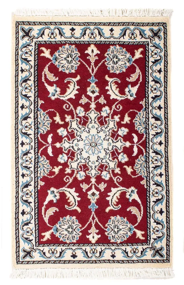 Tapete Persa - Nain - 89 x 56 cm - vermelho escuro