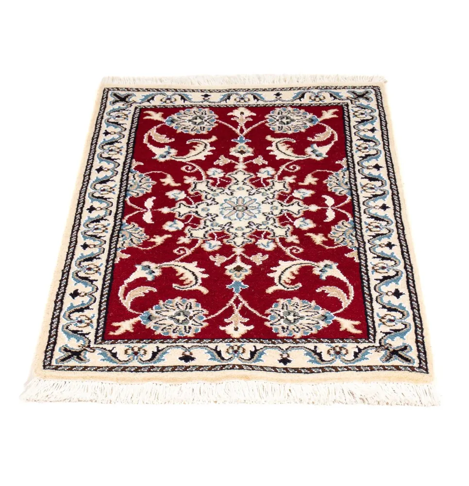 Tapete Persa - Nain - 89 x 56 cm - vermelho escuro