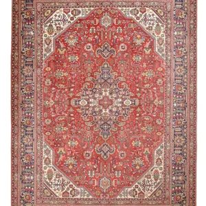 Tapete Persa - Tabriz - 339 x 244 cm - vermelho