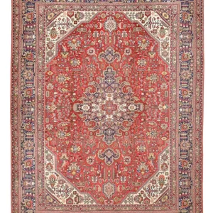 Tapete Persa - Tabriz - 339 x 248 cm - vermelho