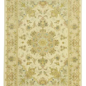 Tapete Persa - Tabriz - Premium - Colar de seda - 160 x 97 cm - areia