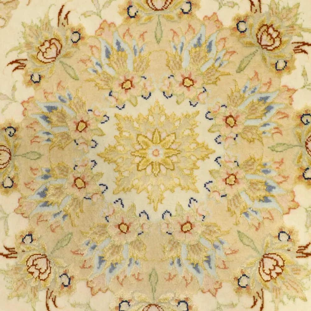 Tapete Persa - Tabriz - Premium - Colar de seda - 160 x 97 cm - areia