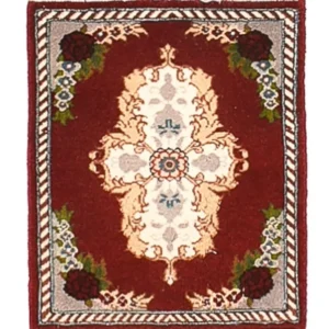 Tapete Persa - Tabriz - Premium - 40 x 30 cm - vermelho escuro