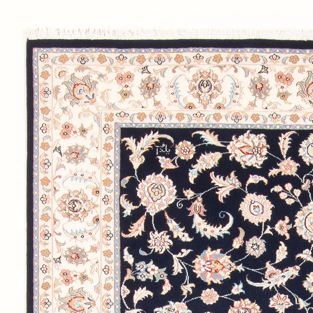 Tapete Persa - Tabriz - Royal - 201 x 149 cm - azul escuro