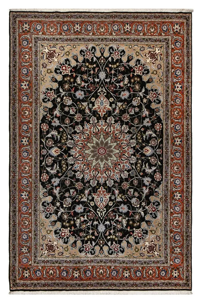 Tapete Persa - Tabriz - Royal - 318 x 208 cm - azul escuro