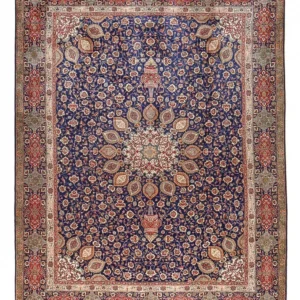 Tapete Persa - Tabriz - Royal - 387 x 297 cm - azul escuro