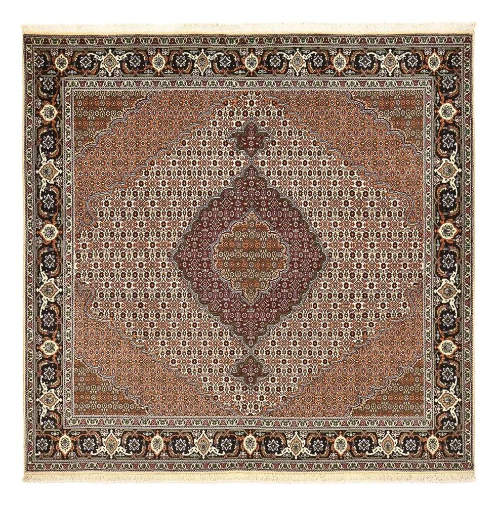 Tapete Persa - Tabriz - Royal praç - 204 x 200 cm - castanho claro