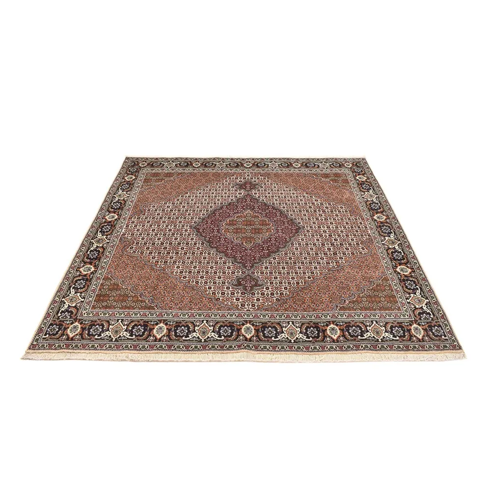 Tapete Persa - Tabriz - Royal praç - 204 x 200 cm - castanho claro