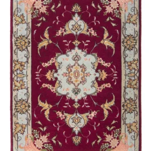 Tapete Persa - Tabriz - Royal - 90 x 60 cm - vermelho escuro