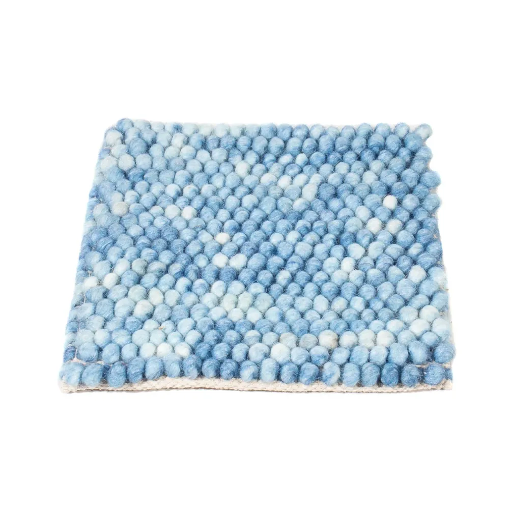Tapete de lã praç - 25 x 25 cm - azul claro