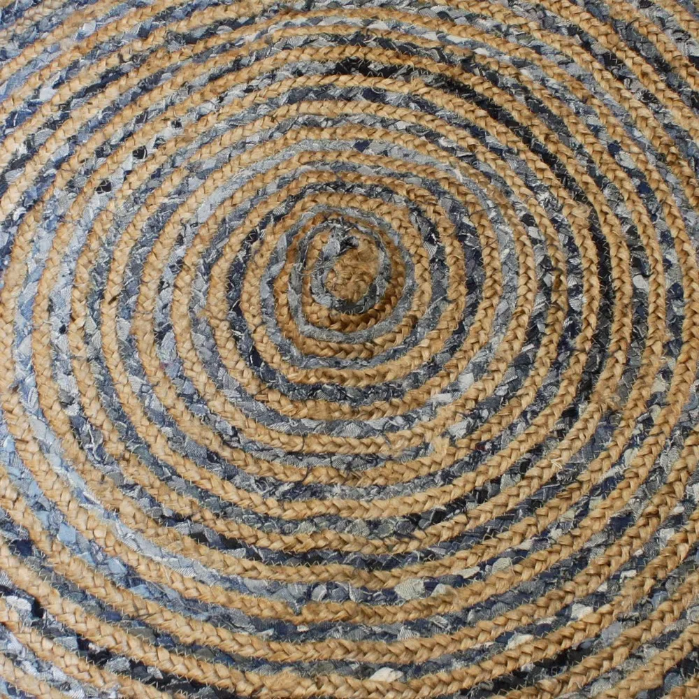 Tapete Redondo de Juta e Ganga Reciclada 90 cm