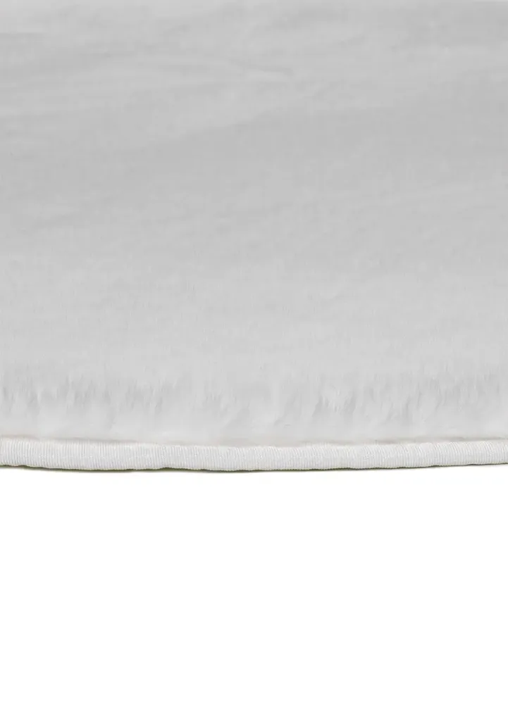 Tapete redondo lavável Fox Liso Branco