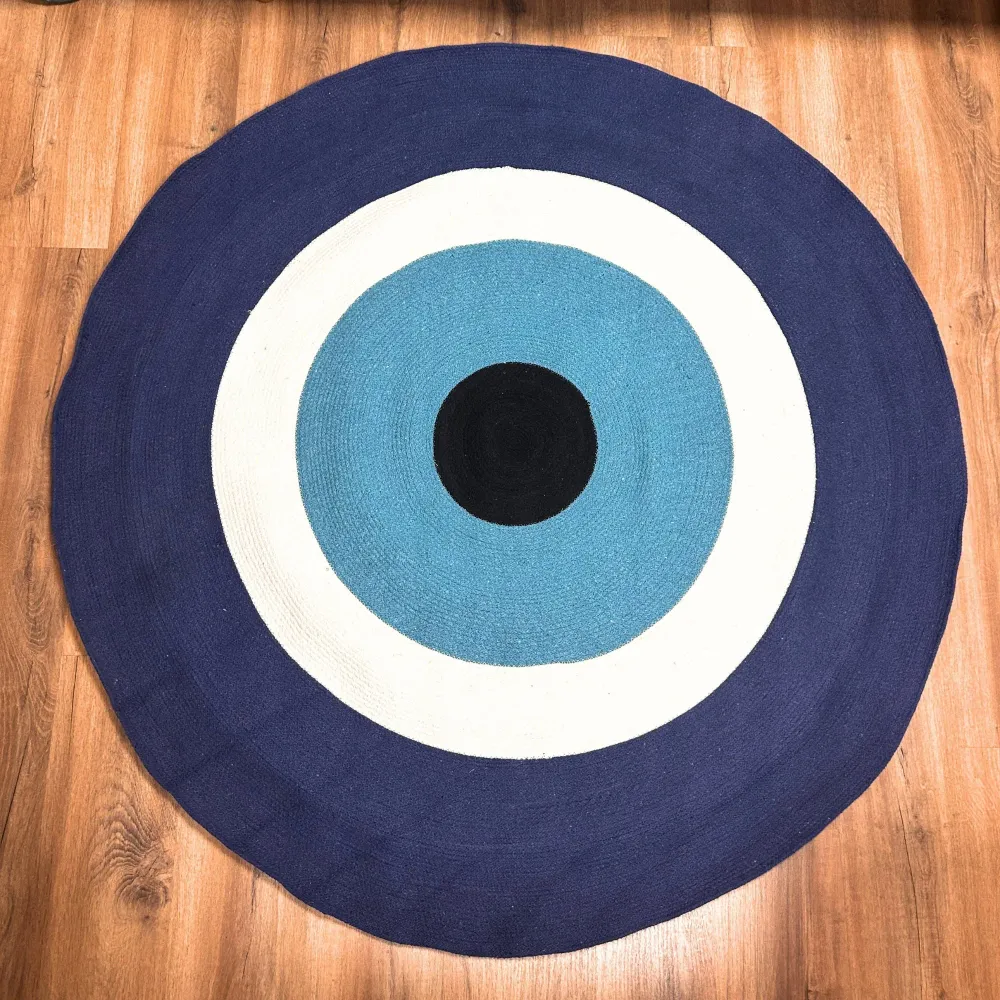 Tapete Redondo Olho Mau 150 cm Corda de Algodão