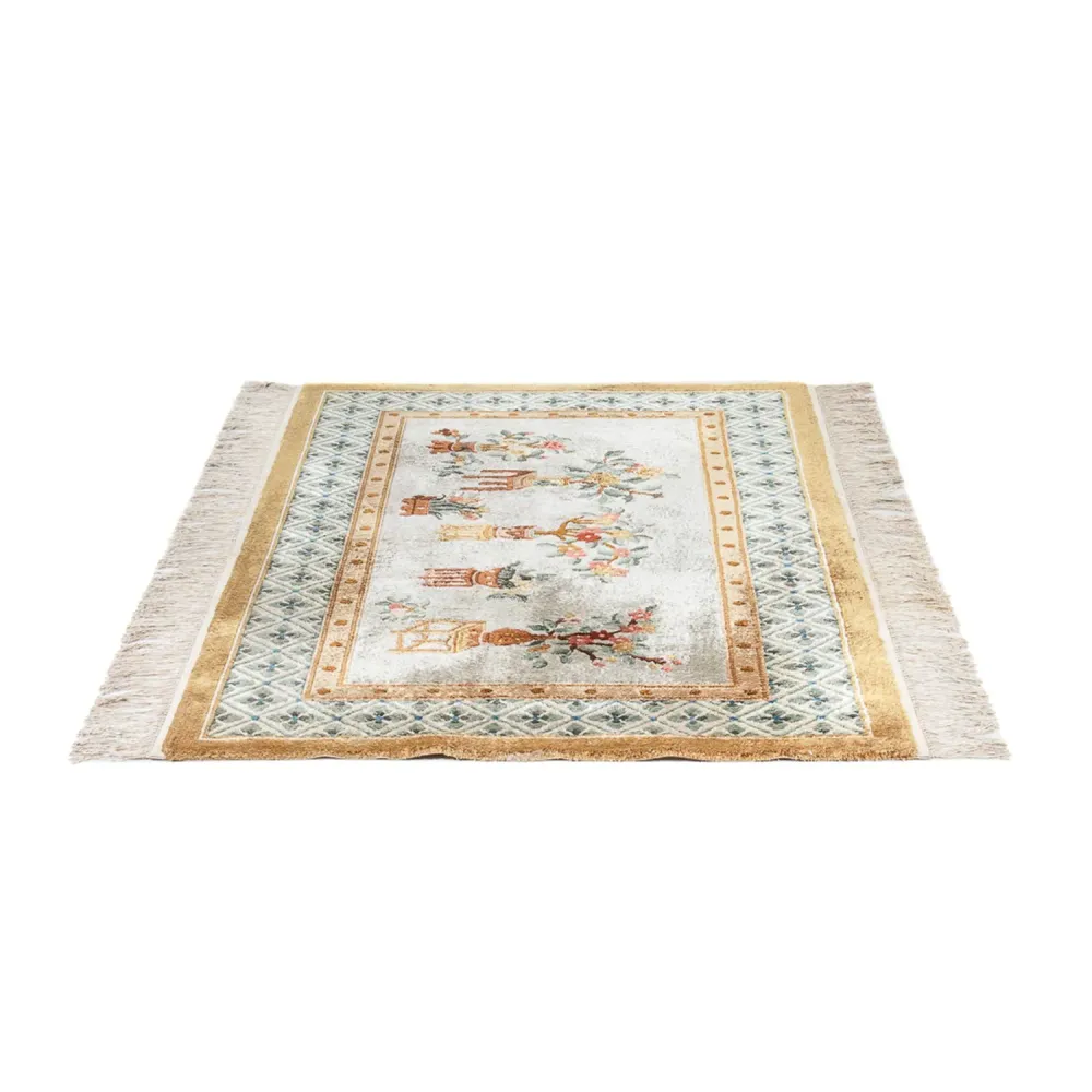 Tapete de seda - China Seda - 154 x 93 cm - bege escuro
