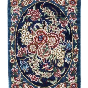 Tapete de seda - Ghom Silk - Premium - 40 x 28 cm - azul escuro