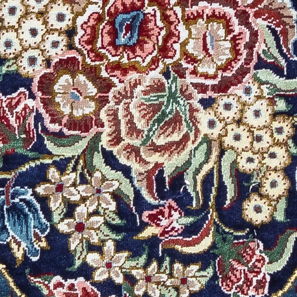 Tapete de seda - Ghom Silk - Premium - 40 x 28 cm - azul escuro