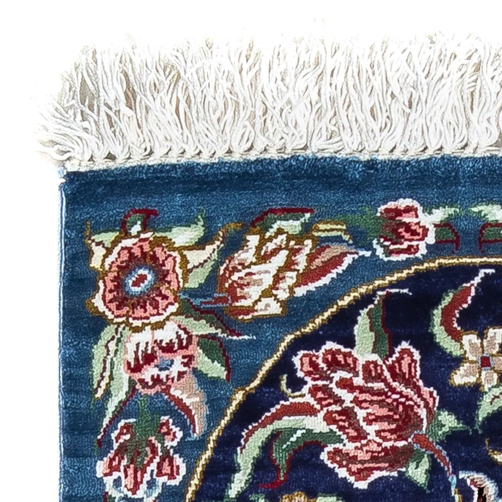 Tapete de seda - Ghom Silk - Premium - 40 x 28 cm - azul escuro