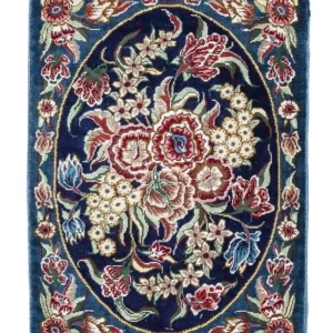 Tapete de seda - Ghom Silk - Premium - 40 x 28 cm - azul escuro