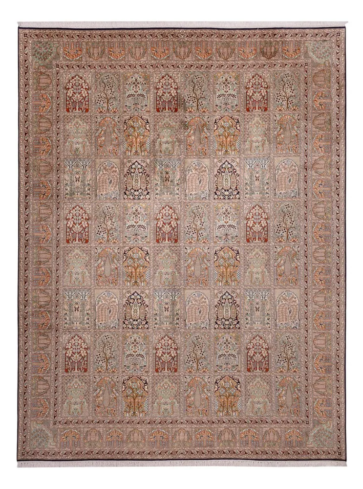Tapete de seda - Kashmir Silk - 362 x 274 cm - bege escuro