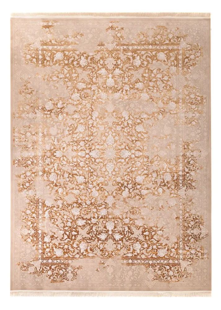 Tapete de tecido oriental - 350 x 250 cm - bege escuro