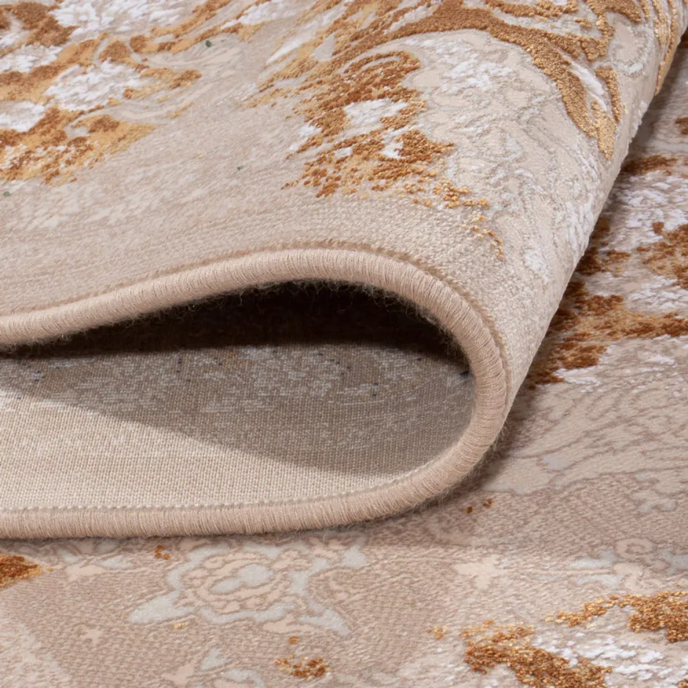 Tapete de tecido oriental - 350 x 250 cm - bege escuro