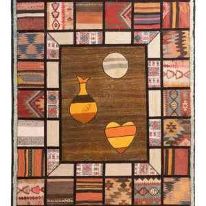 Tapete de trabalho em patchwork - 200 x 135 cm - multicolorido