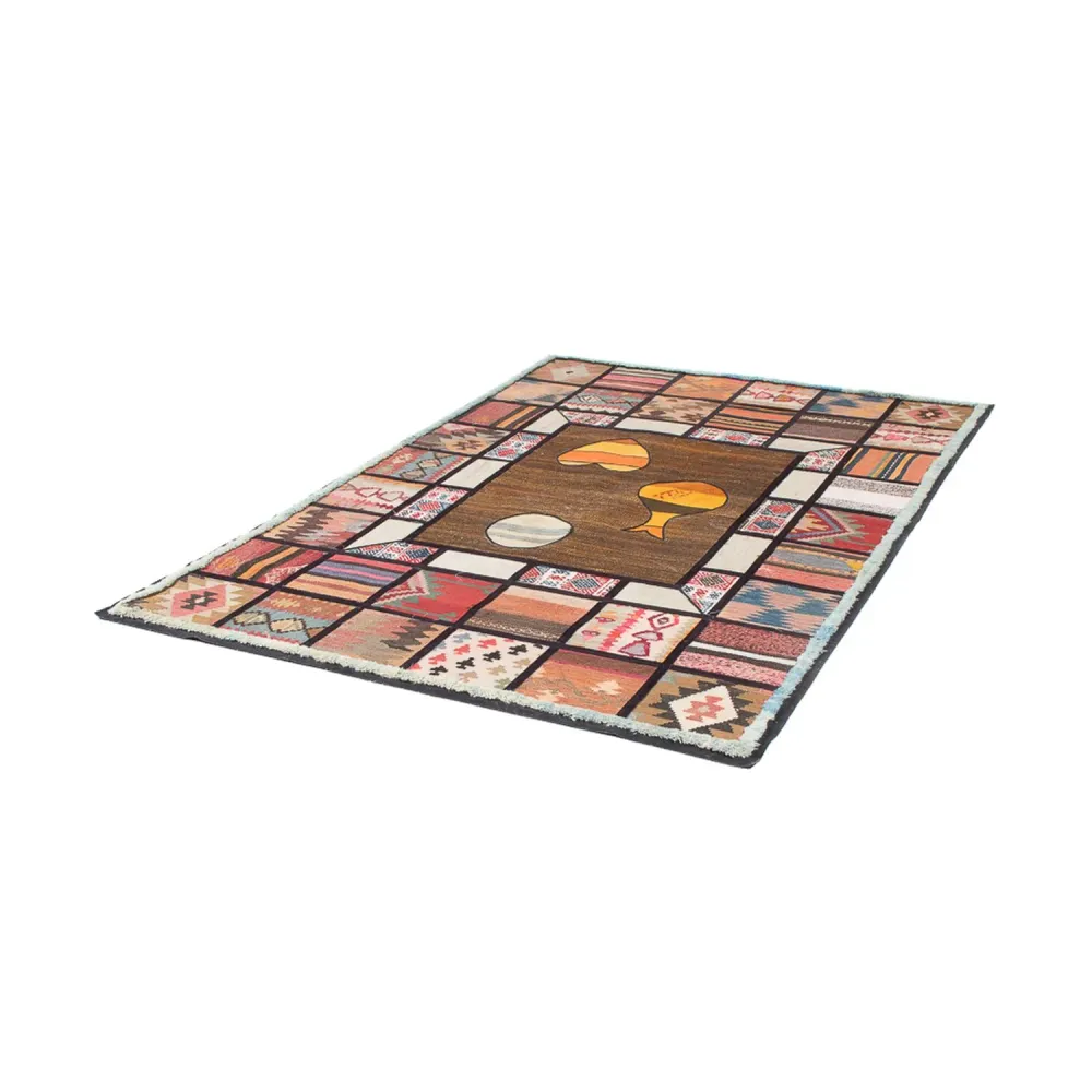 Tapete de trabalho em patchwork - 200 x 135 cm - multicolorido