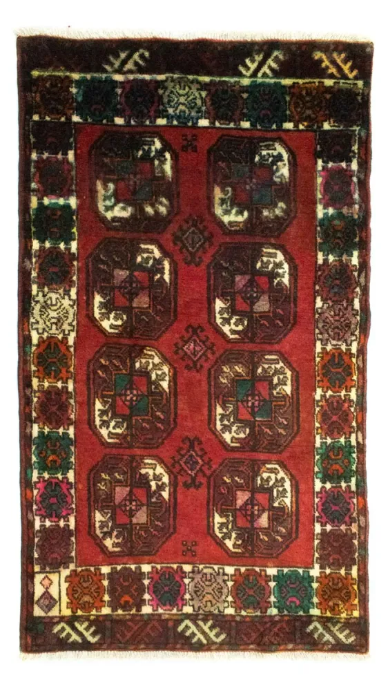 Tapete turquaman - 100 x 67 cm - vermelho