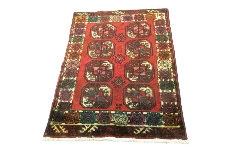 Tapete turquaman - 100 x 67 cm - vermelho