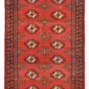 Tapete turquaman - 116 x 77 cm - vermelho