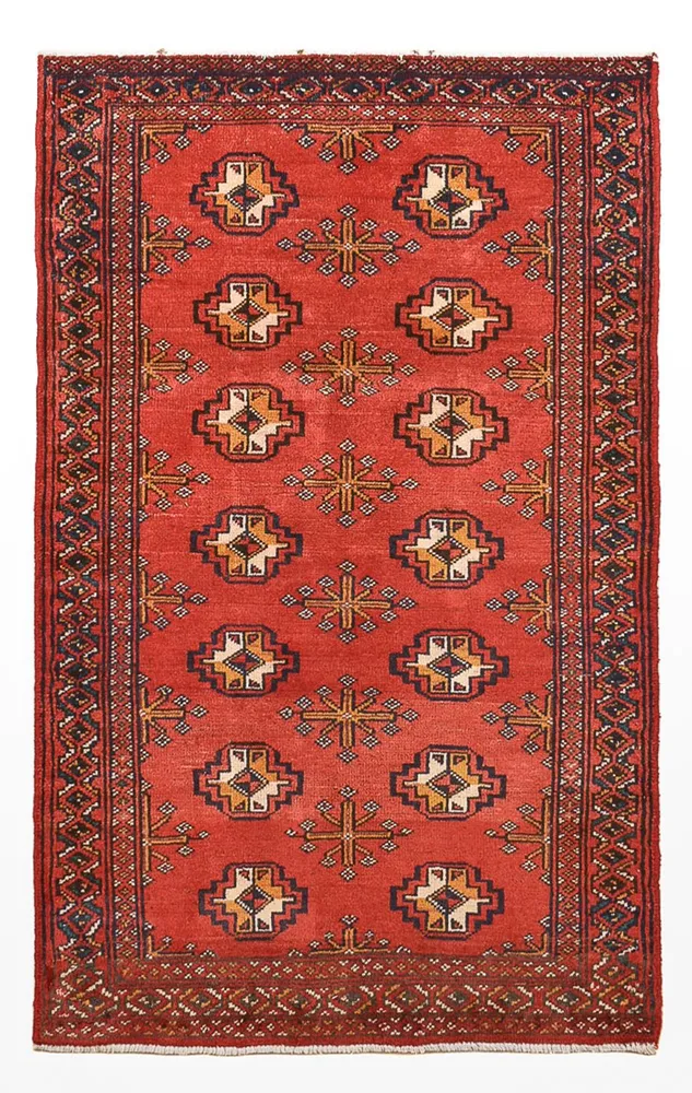 Tapete turquaman - 116 x 77 cm - vermelho