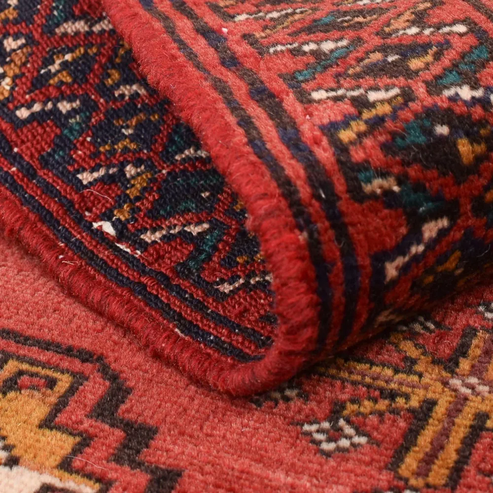 Tapete turquaman - 116 x 77 cm - vermelho