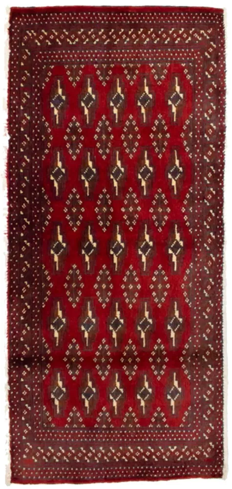 Tapete turquaman - 130 x 60 cm - vermelho