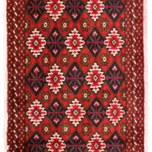 Tapete turquaman - 130 x 60 cm - vermelho
