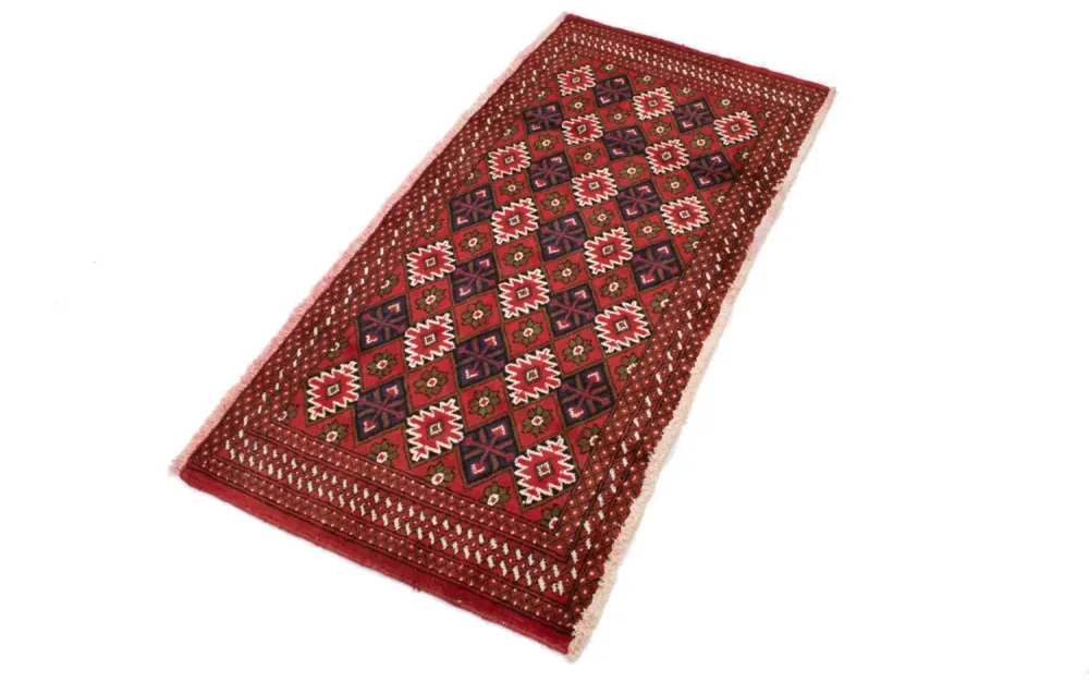 Tapete turquaman - 130 x 60 cm - vermelho