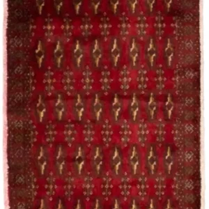 Tapete turquaman - 130 x 60 cm - vermelho