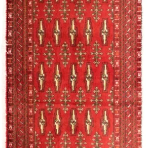 Tapete turquaman - 130 x 60 cm - vermelho