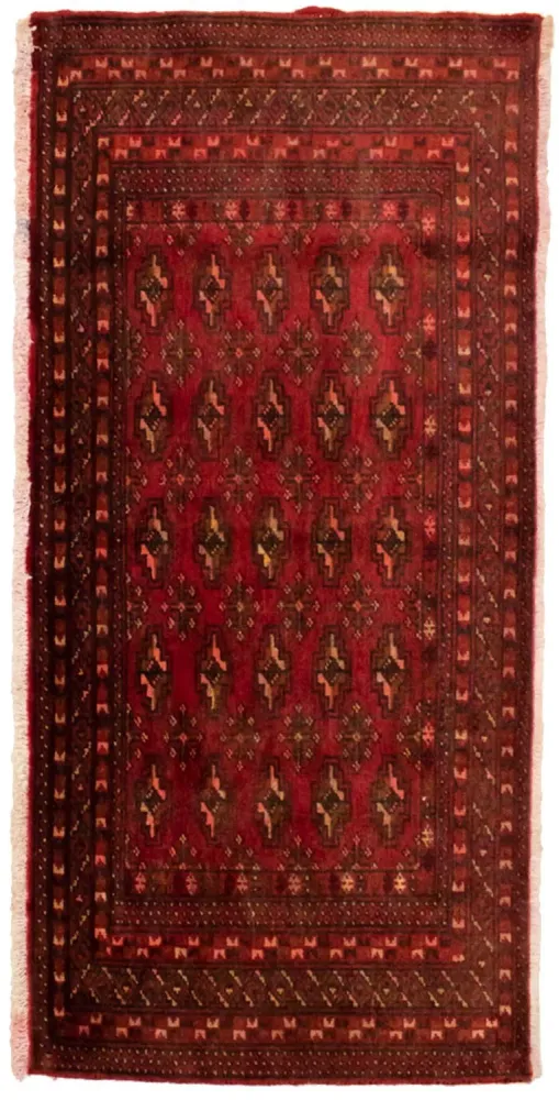 Tapete turquaman - 130 x 60 cm - vermelho