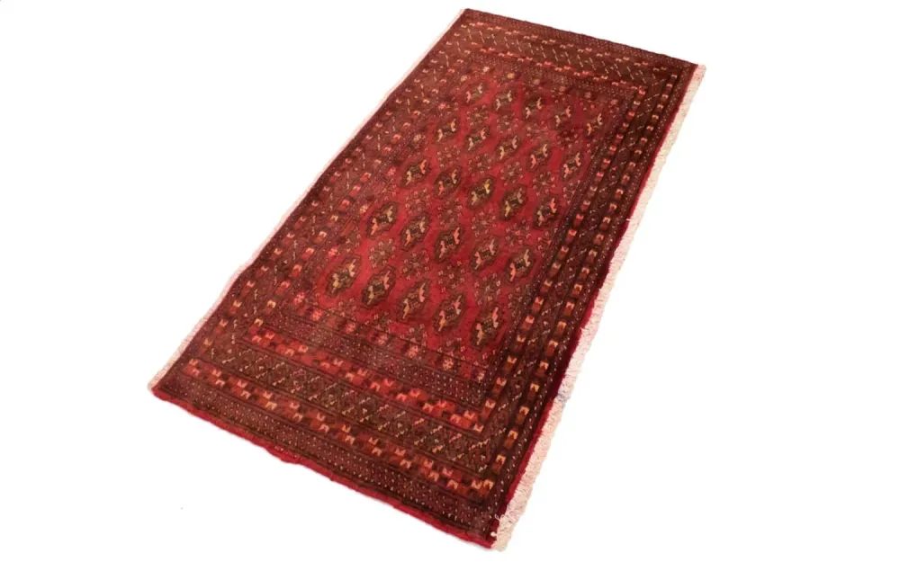 Tapete turquaman - 130 x 60 cm - vermelho