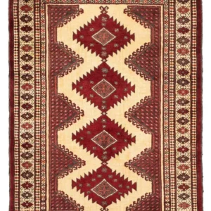 Tapete turquaman - 133 x 92 cm - vermelho escuro