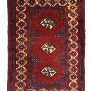 Tapete turquaman - 87 x 62 cm - vermelho