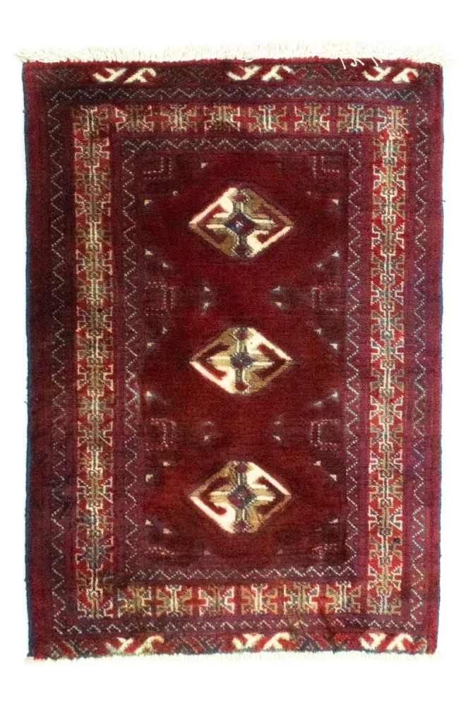 Tapete turquaman - 86 x 62 cm - vermelho